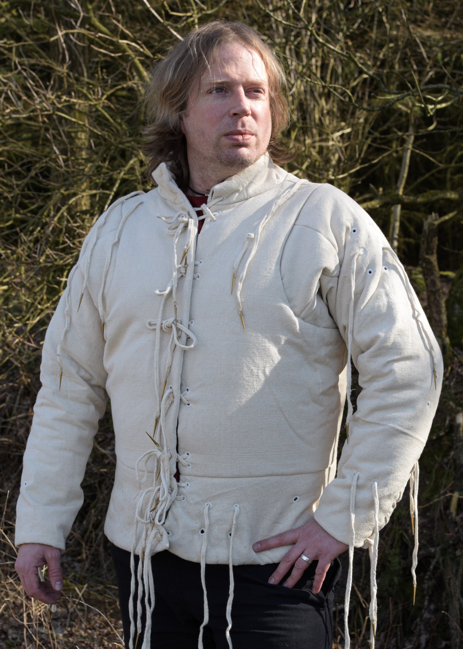 Padded Arming gambeson, white - Royal Arms CH