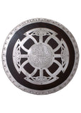 Bouclier rond Viking, bois avec raccords en acier