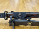 Katana en acier plié rouge et noir