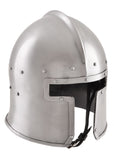 Barbute italienne, vers 1440 après JC, acier 2 mm